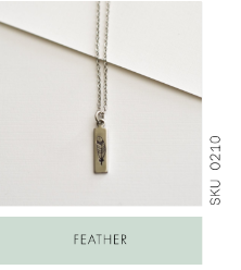 Metal Bar Necklaces - Feather