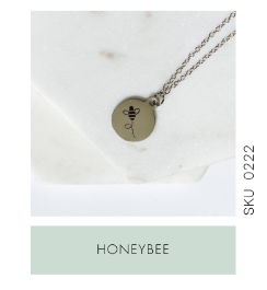Metal Tag Necklaces - Honey Bee