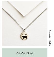Metal Tag Necklace - Mama Bear