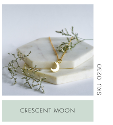 Sun, Moon & Star Necklaces - Crescent Moon