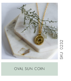 Oval Sun Coin - Gold